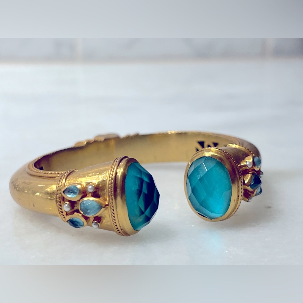 Julie Vos- Cassis Cuff in Iridescent Bahamian Blue